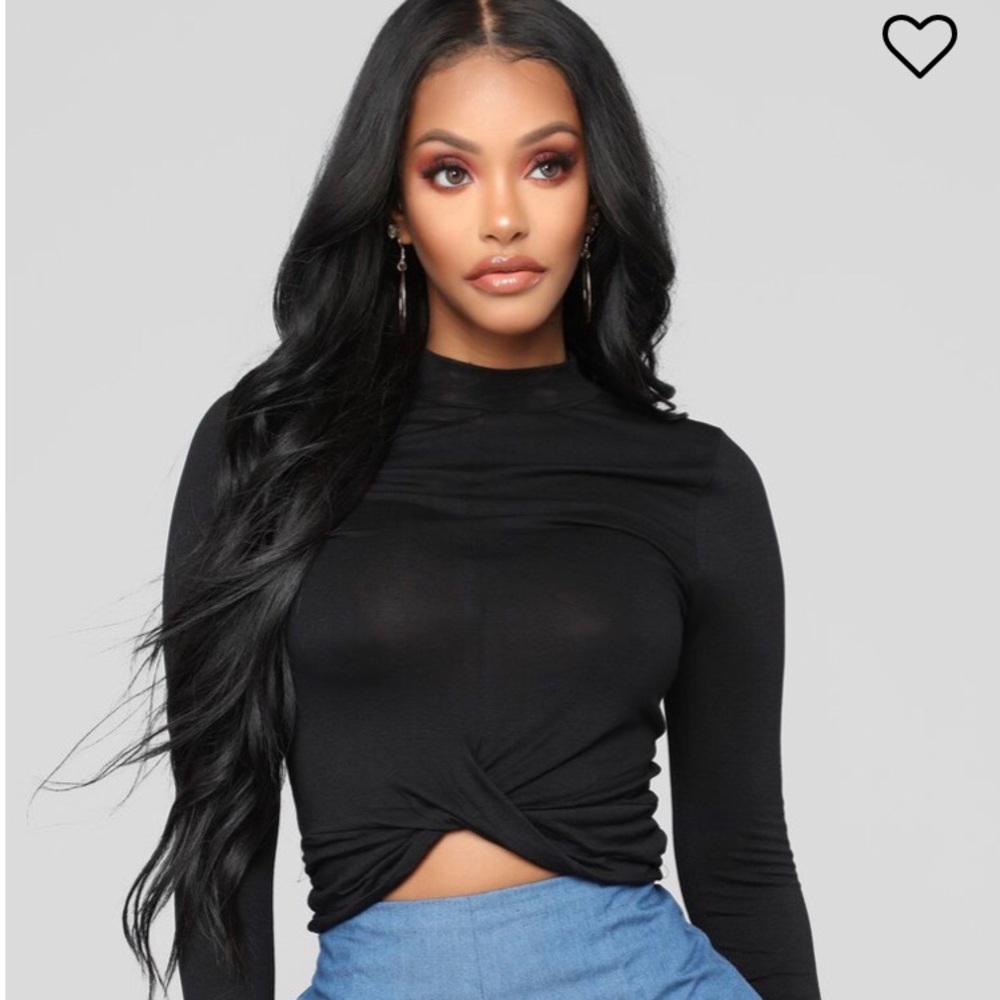 Fashion nova turtle neck twist front top